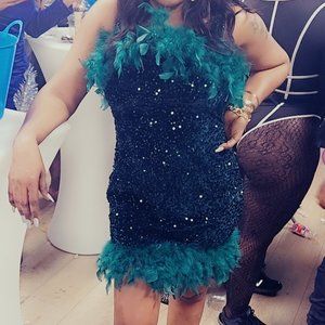 Sequin feather dress